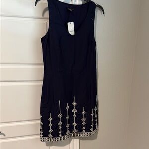 Mango Blue and White Mini Dress